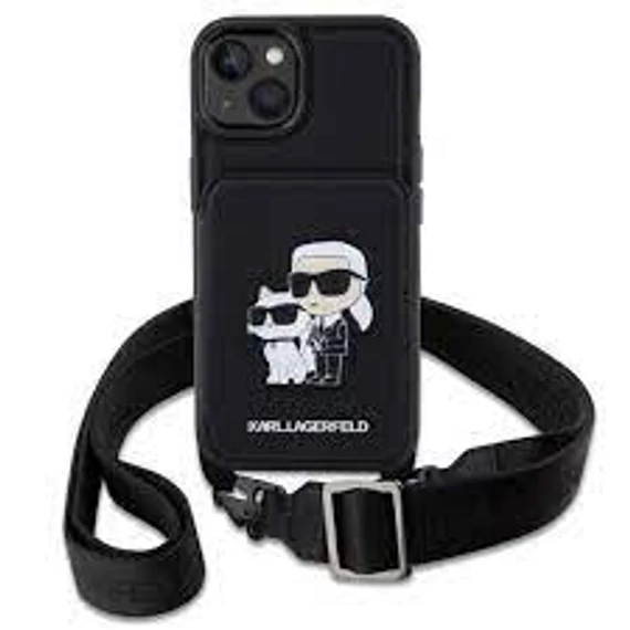 Karl Lagerfeld tok fekete Apple Iphone 14 készülékhez készülékhez KLHCP14SCSAKCPMK
