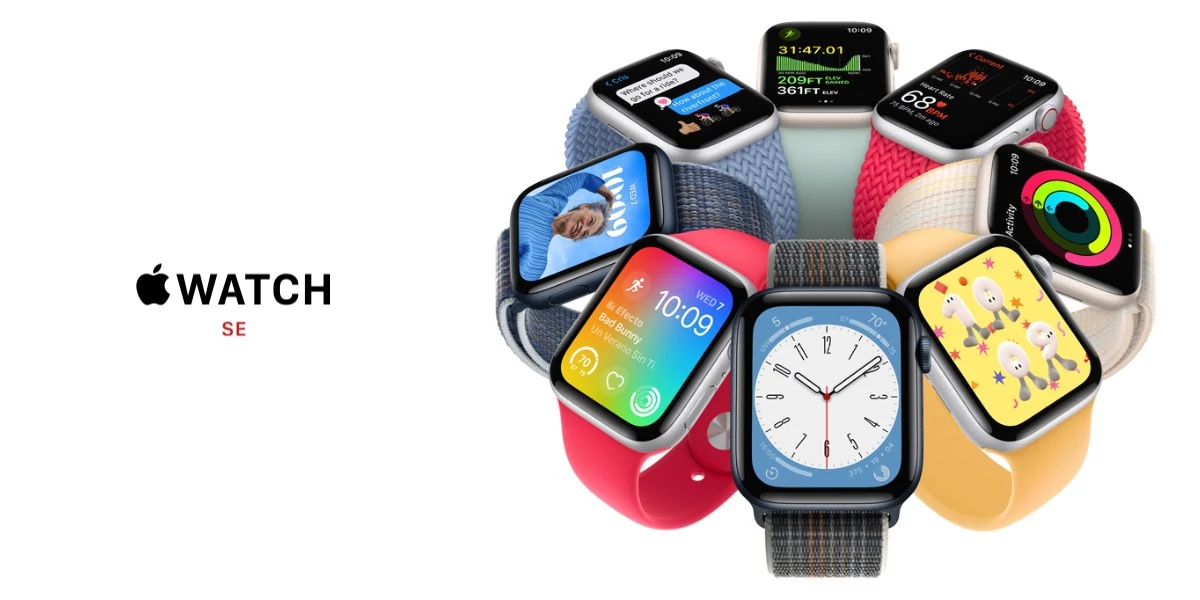 Apple Watch SE (2022) GPS 40mm Aluminium Silver with Sport Strap White MNJV3