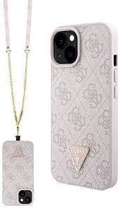 Guess tok + crossbody strap Pink Apple Iphone 15 készülékhez GUHCP15SP4TDSCPP