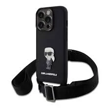 Karl Lagerfeld tok + crossbody strap fekete KLHCP15LSASKNPBK Apple Iphone 15 Pro készülékhez